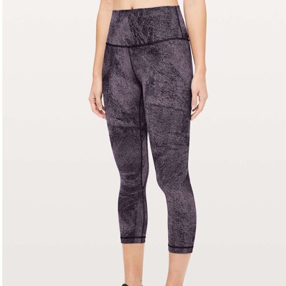 Lululemon Align Crop *21" Pixel Print Purple Quartz Black - Picture 7 of 7